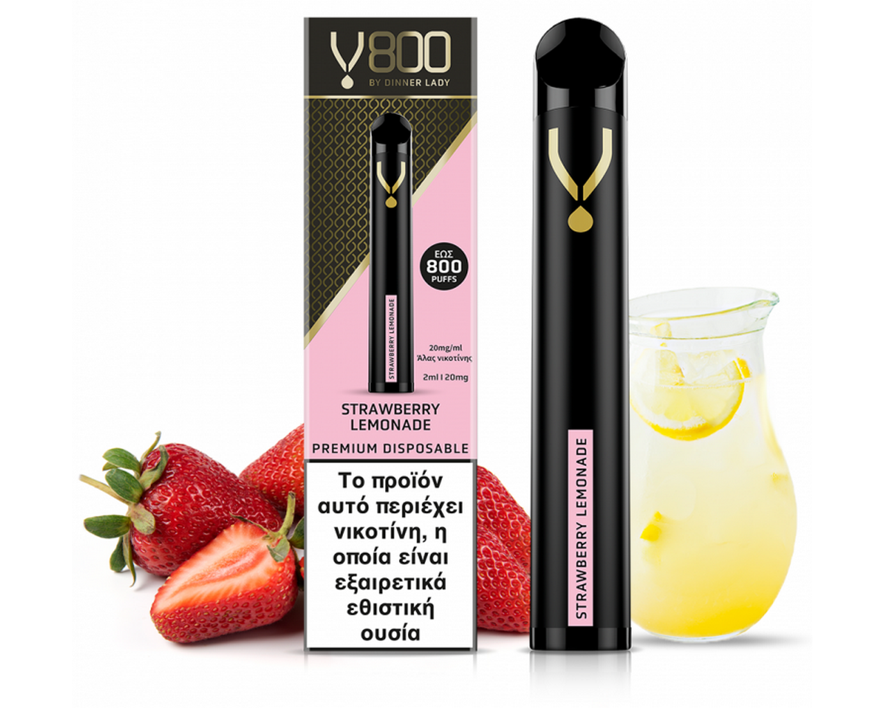 Dinner Lady V800 Disposable Strawberry Lemonade 2ml | 20mg