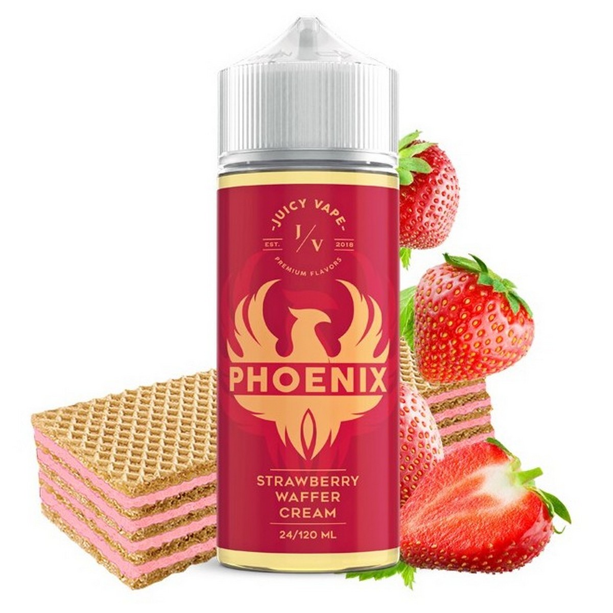 Juicy Vape Phoenix Flavor Shot Strawberry Waffer Cream 24ml/120ml