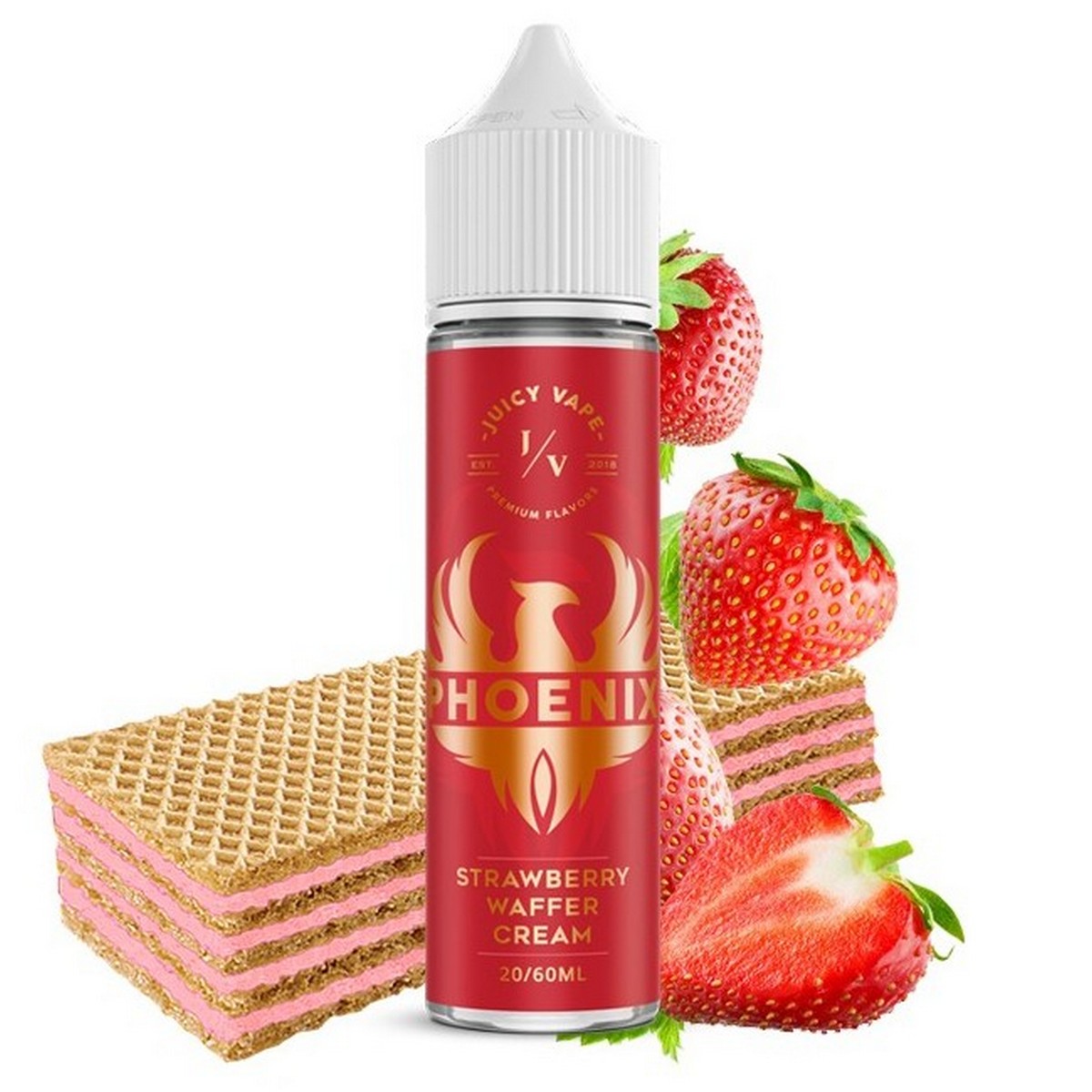 Juicy Vape Phoenix Flavor Shot Strawberry Waffer Cream 20ml/60ml
