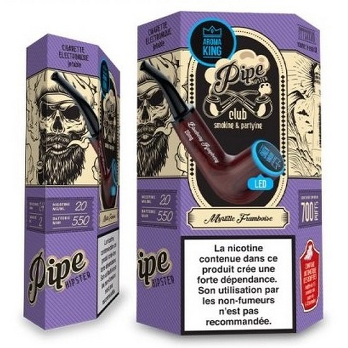 Aroma King Pipe Hipster 700 Puffs Blueberry Raspberry 2ml | 20mg