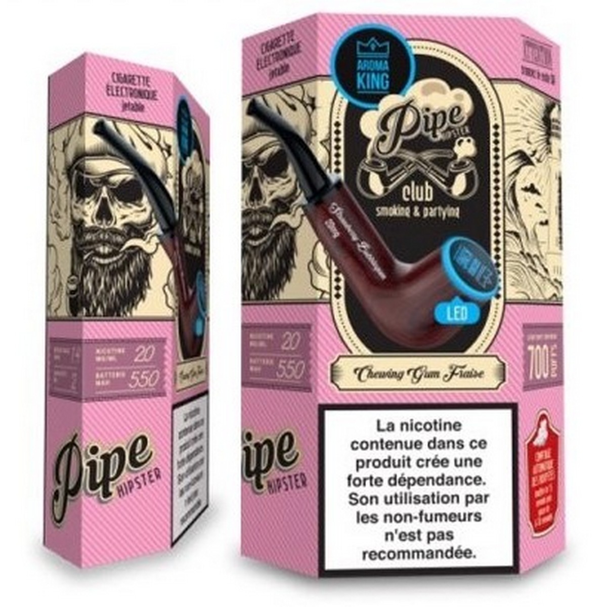 Aroma King Pipe Hipster 700 Puffs Strawberry Bubblegum 2ml | 20mg